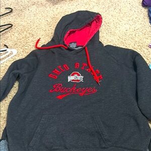 Colosseum Gray and Red Ohio State Buckeyes Hoodie